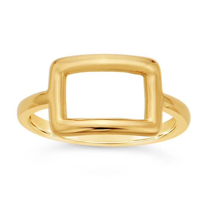 14K Keltakultainen Avoin Suorakulmainen Sormus