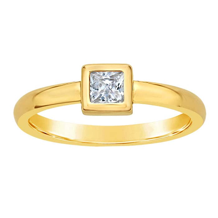 14K Yellow Gold Square Ring Mounting