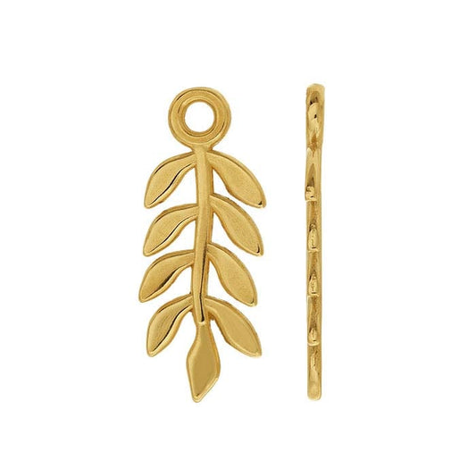 Composant Feuille en Or Jaune 14K