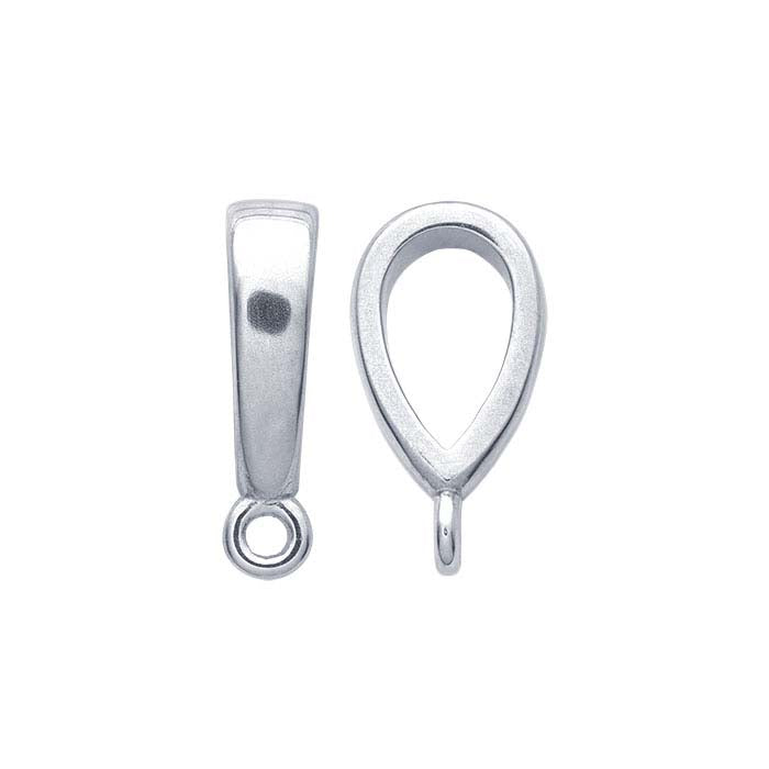 14K valkokultaiset sileät riipuslenkit, joissa on kohtisuora rengas