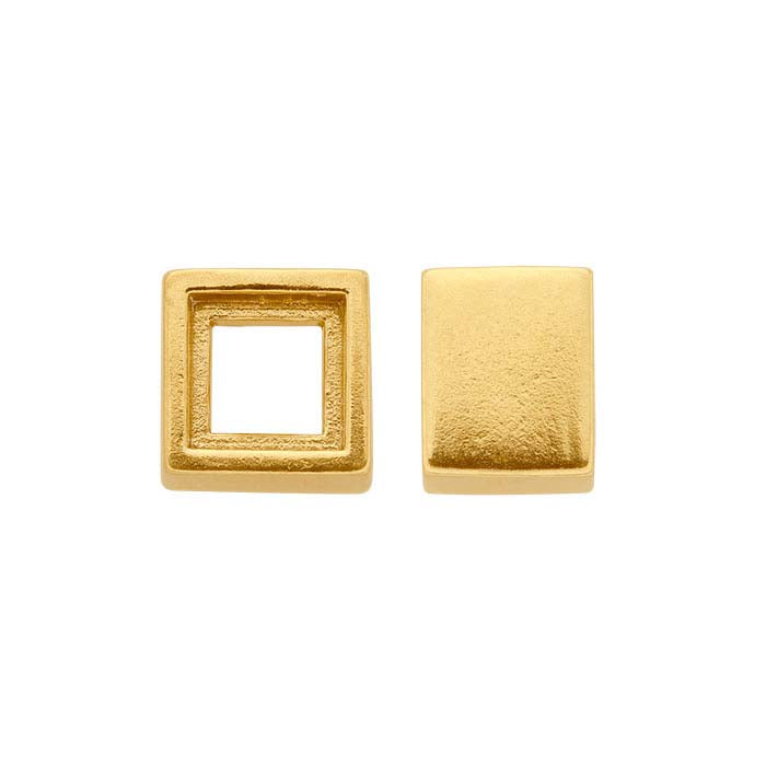 14K Yellow Gold Square Tube Bezel Setting