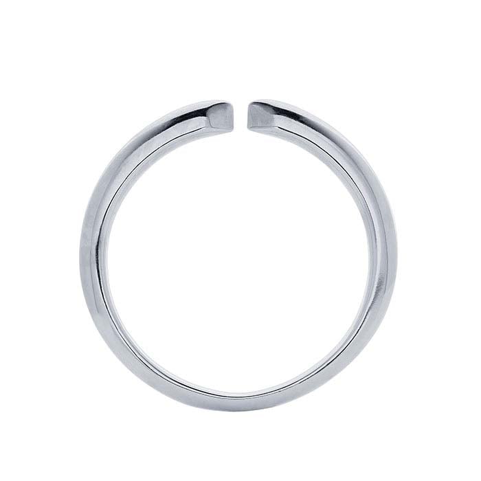 14K White Gold Pinched Ring Shanks, 6-Prong