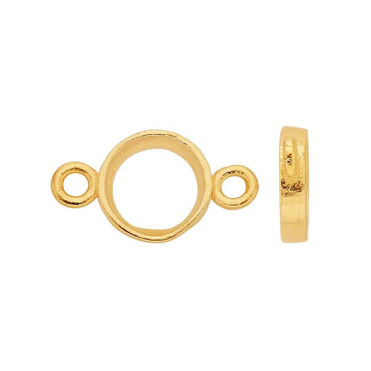 Composant de montage en sertissure ronde en or jaune 14 carats