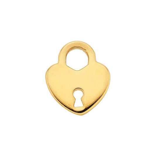 14K Yellow Gold Lock Charms with Keyhole