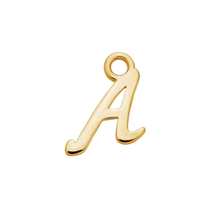 14K Yellow Gold Mini Alphabet Charm