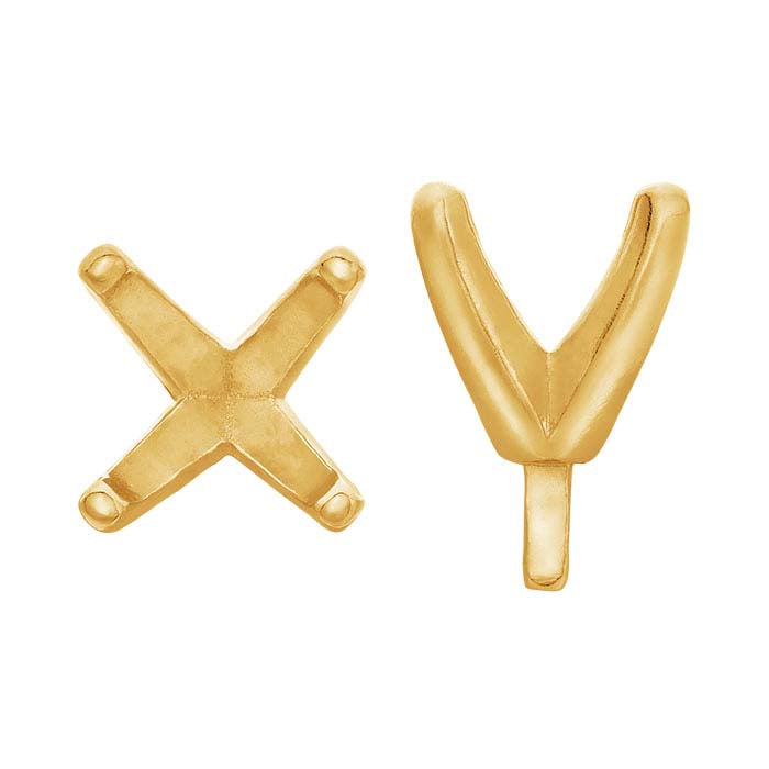 18K Yellow Gold Round 4-Prong Setting with Peg