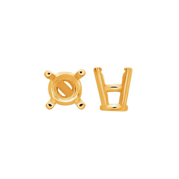 Round Pre-Notched 4-Prong Setting with Bar