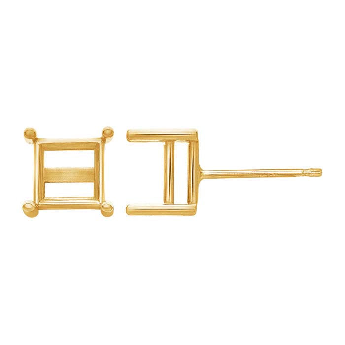 Square Basket Post Earring Mounting