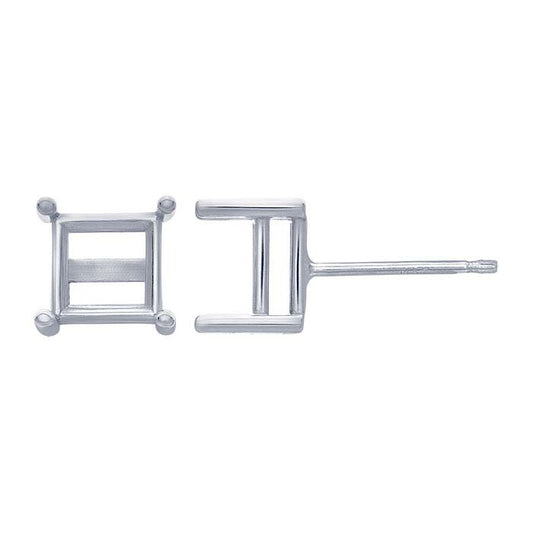 Square Basket Post Earring Mounting