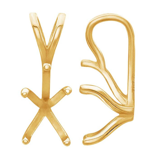 14K Yellow Gold Pear Pendant Mounting