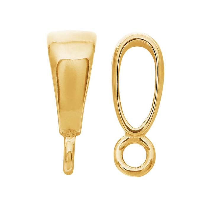 14K Yellow Gold Pendant Bail with Ring