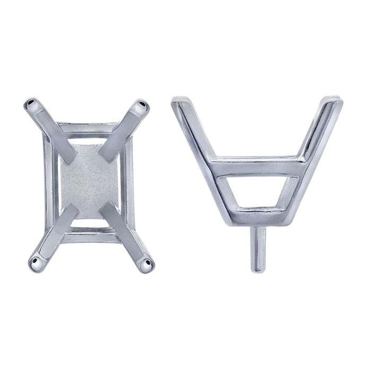 Emerald-Cut 4-Prong Setting with Peg