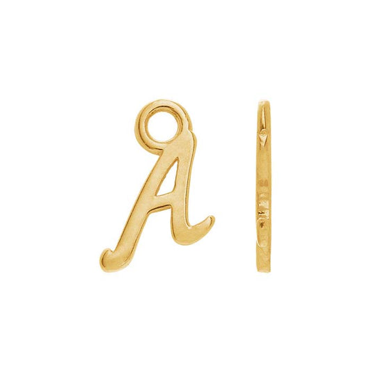 14K Yellow Gold Mini Alphabet Charm