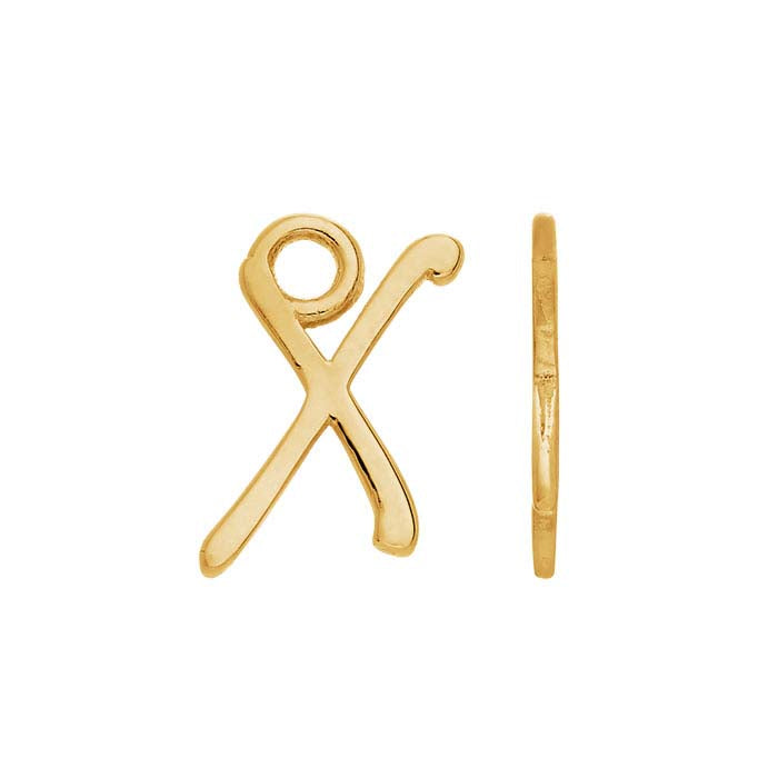 14K Yellow Gold Mini Alphabet Charm