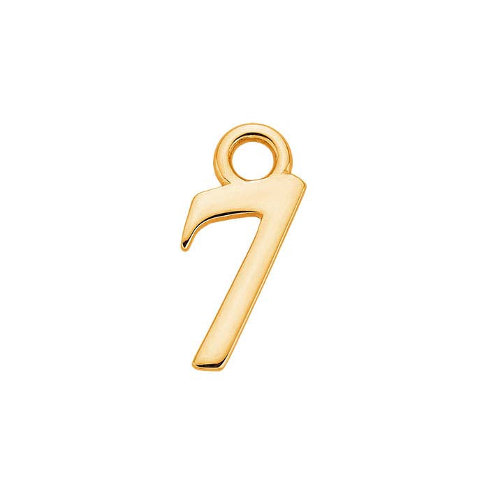 14K Yellow Gold Mini Number Charm