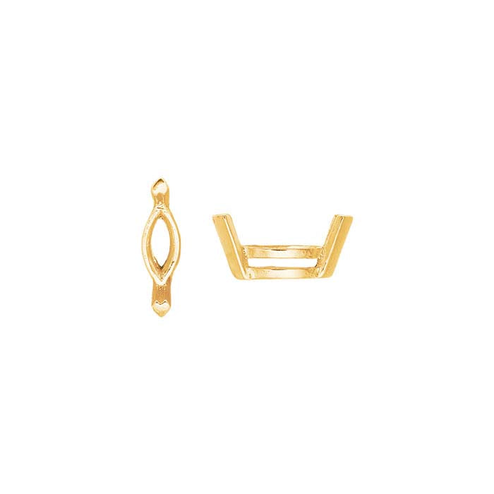 Gold Marquise Basket 2-Prong Setting