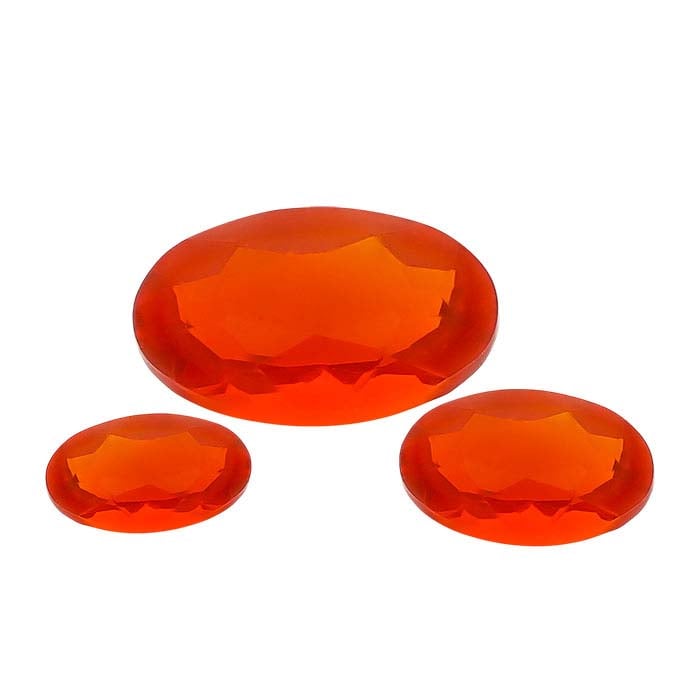 Mexican Fire Opal Oval Faceted Gemstone