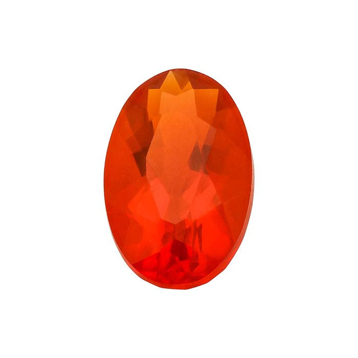 Mexican Fire Opal Oval Faceted Gemstone
