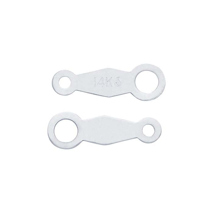 14K White Gold 9.5mm Chain Tag