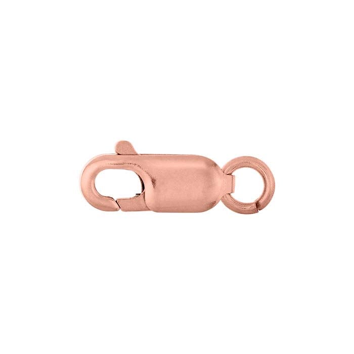 14K Rose Gold Oval Lobster Clasp with Open Ring