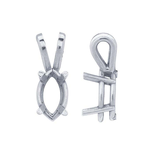 Montagem de Pendente 7 x Marquise em Ouro Branco 14K