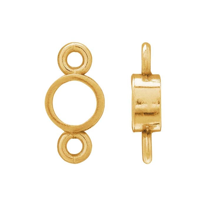 14K guldbelagt rund bezel komponentmontering