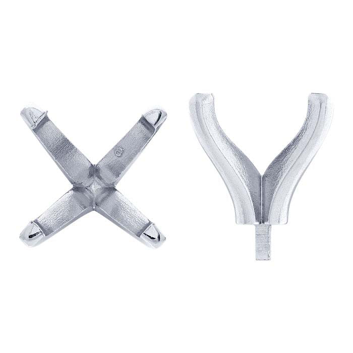 14K White Gold Square 4-Prong Setting with Peg