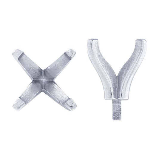 إعداد دائري بأربعة مخالب من الذهب الأبيض عيار 14 قيراط مع دبوس