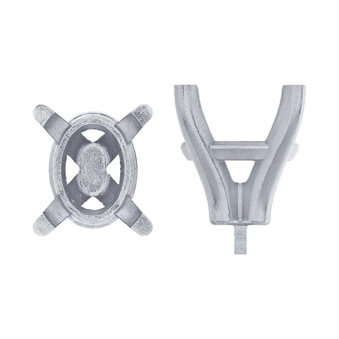 14K White Gold Oval 4-Prong Setting with Peg