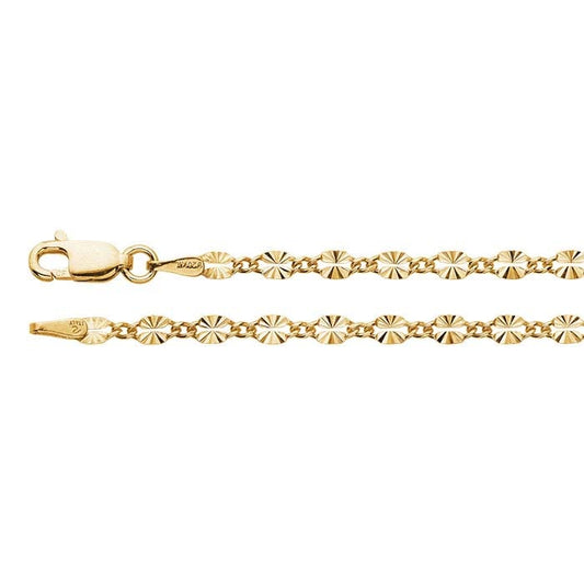 14/20 Yellow Gold-Filled Patterned Long & Short Chain