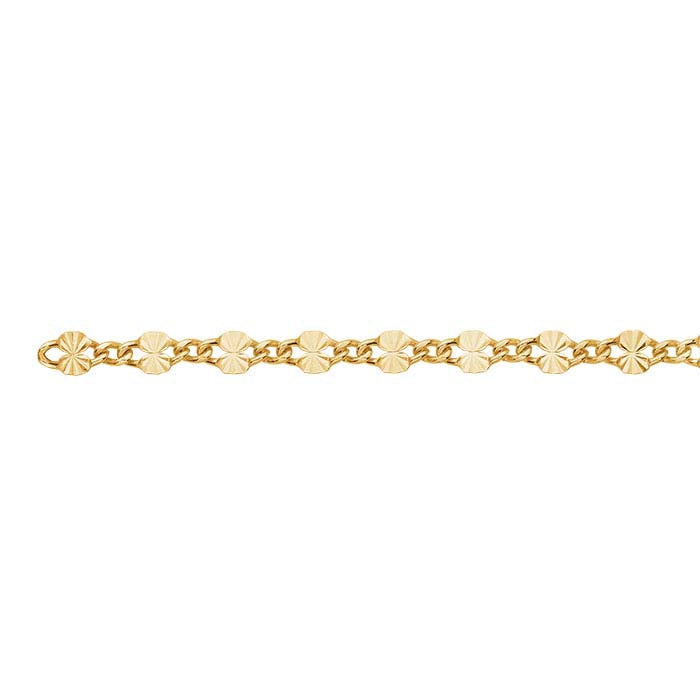 14/20 Yellow Gold-Filled Patterned Long & Short Chain
