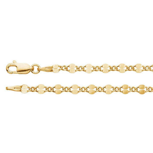 14/20 Yellow Gold-Filled Dapped Long & Short Chain