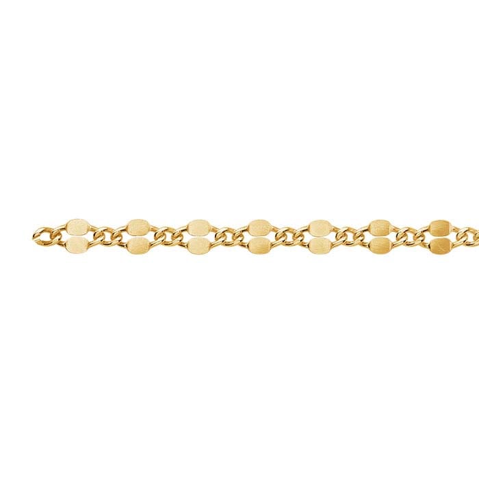 14/20 Yellow Gold-Filled Dapped Long & Short Chain
