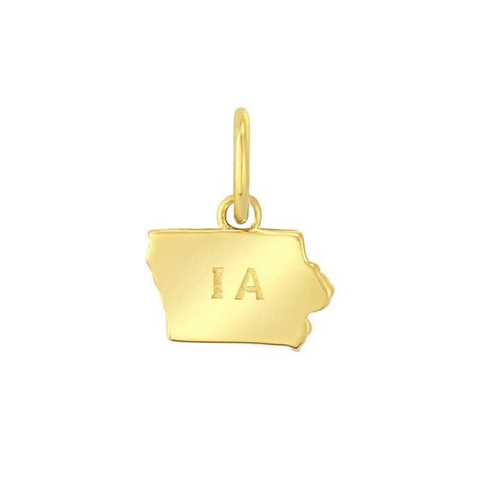 14K Yellow Gold State Charm