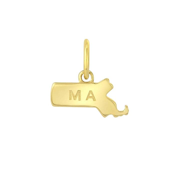 14K Yellow Gold State Charm