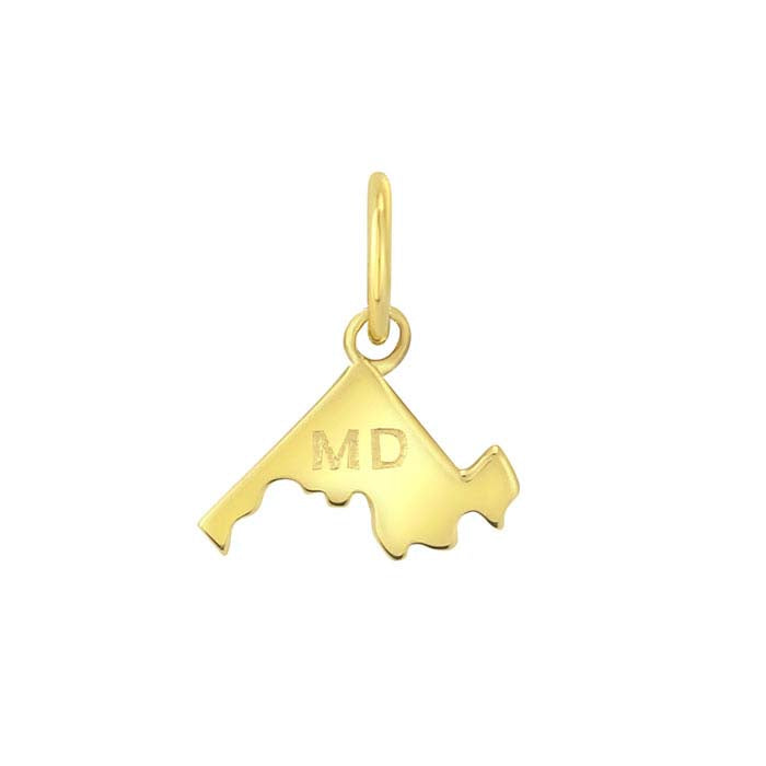 14K Yellow Gold State Charm