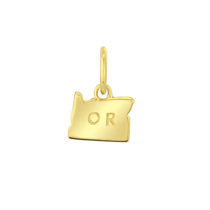 14K Yellow Gold State Charm