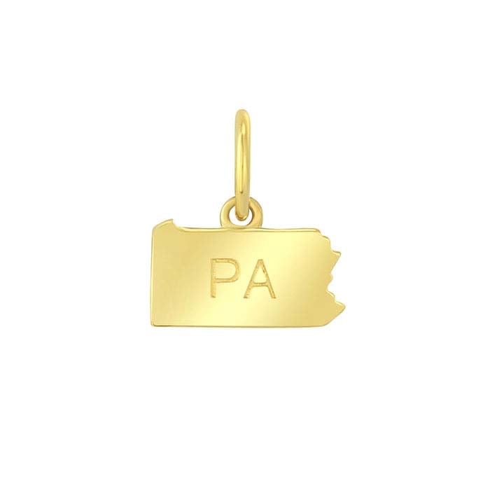 14K Yellow Gold State Charm