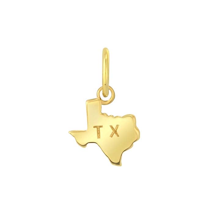 14K Yellow Gold State Charm