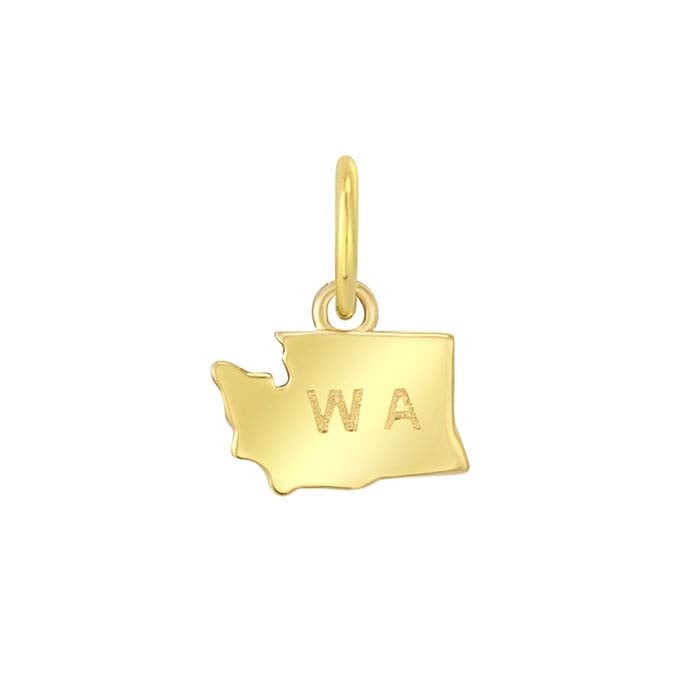 14K Yellow Gold State Charm