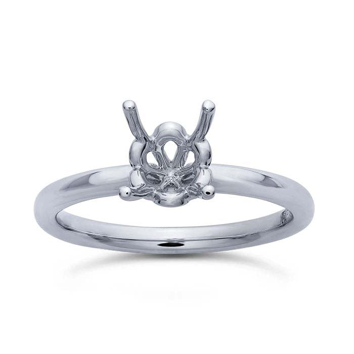 Platinum Round Engagement Ring Mounting