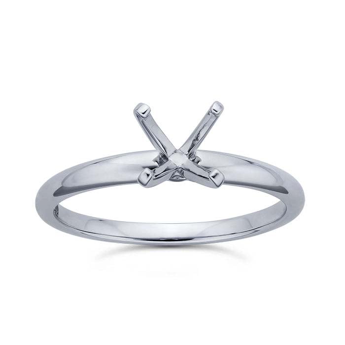Platinum Round Engagement Ring Mounting