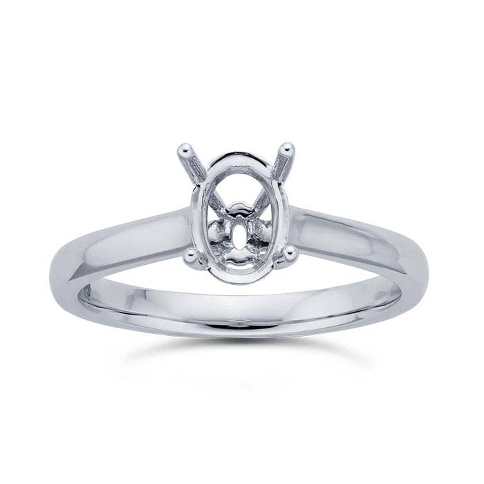 Platinum Oval Engagement Ring Mounting