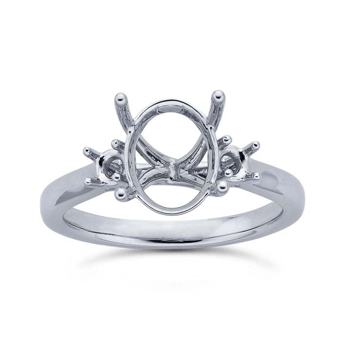 Platinum Oval Engagement Ring Mounting