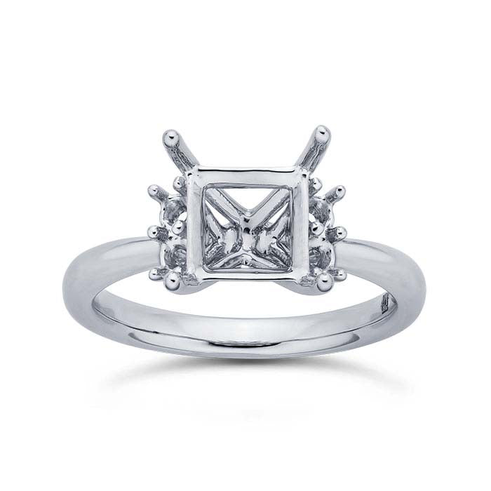 Platinum Multi Princess Engagement Ring Mounting