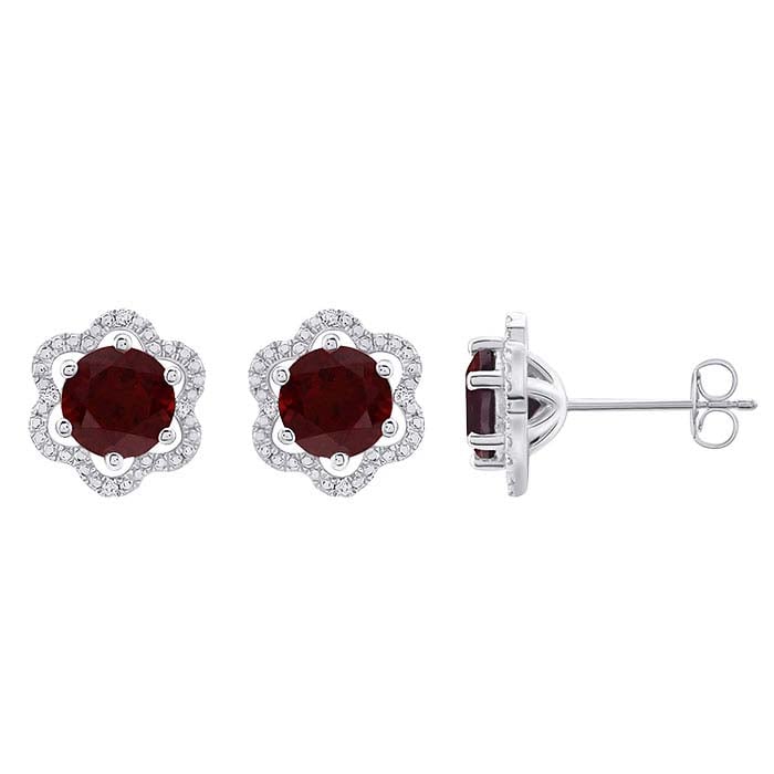 Gemstone- & Lab-Grown Diamond-Set Post Earrings