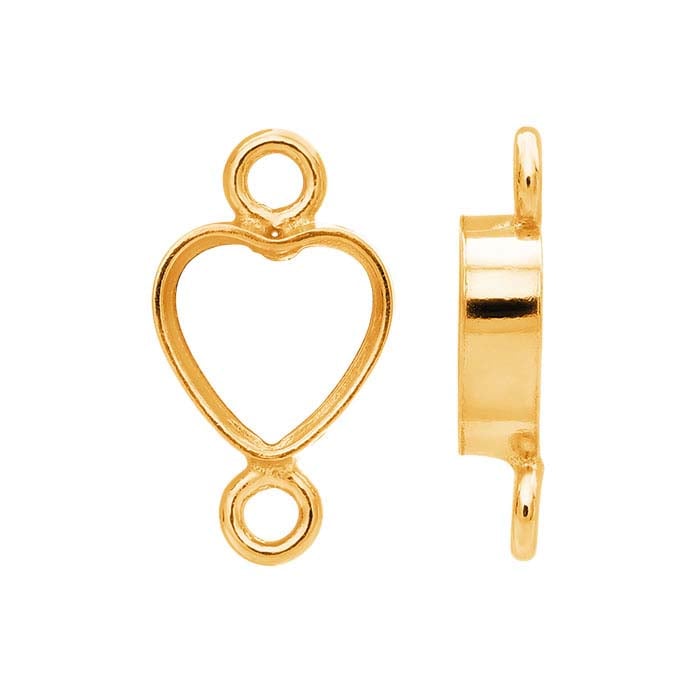 14/20 Yellow Gold-Filled Heart Bezel Link Component Mounting