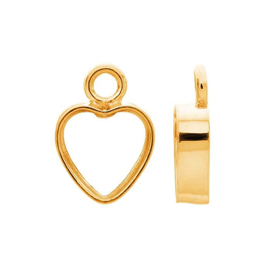 14/20 Yellow Gold-Filled Heart Bezel Charm Mounting