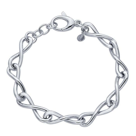 Pulsera de cadena con eslabón infinito de plata de ley