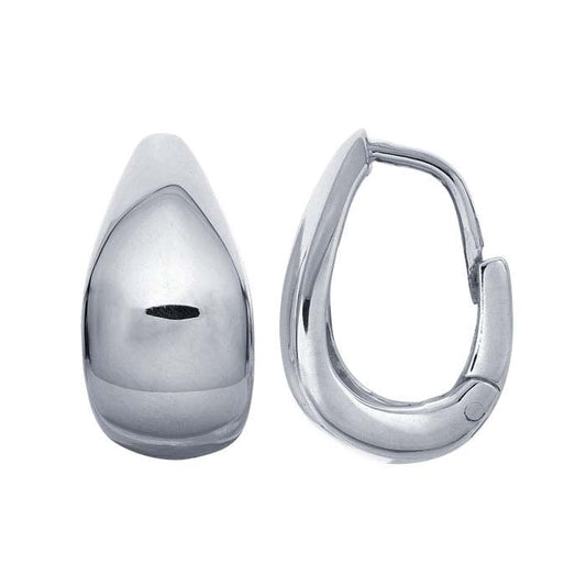 Sterling Silver Teardrop Huggie Hoop Earring